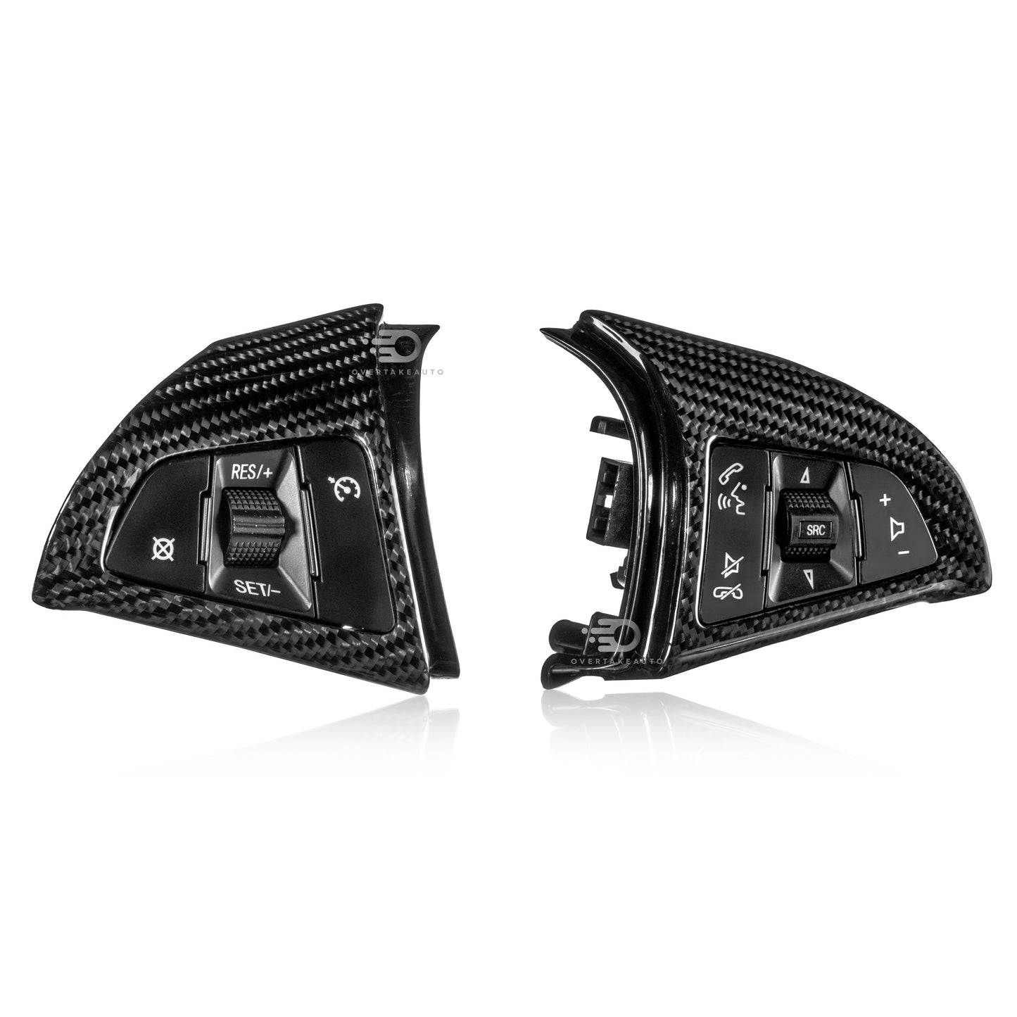 Real Carbon Fiber Steering Wheel Button Trim Cover Frame Bezels interior Replacement part For 5th gen chevy camaro 2010-2015