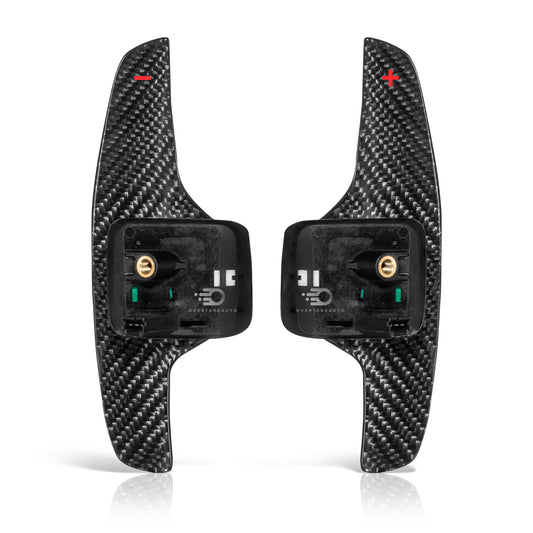Chevy Camaro 2016-2024 Carbon Fiber Extended Paddle Shifter Replacement for Steering Wheel with Red + & -
