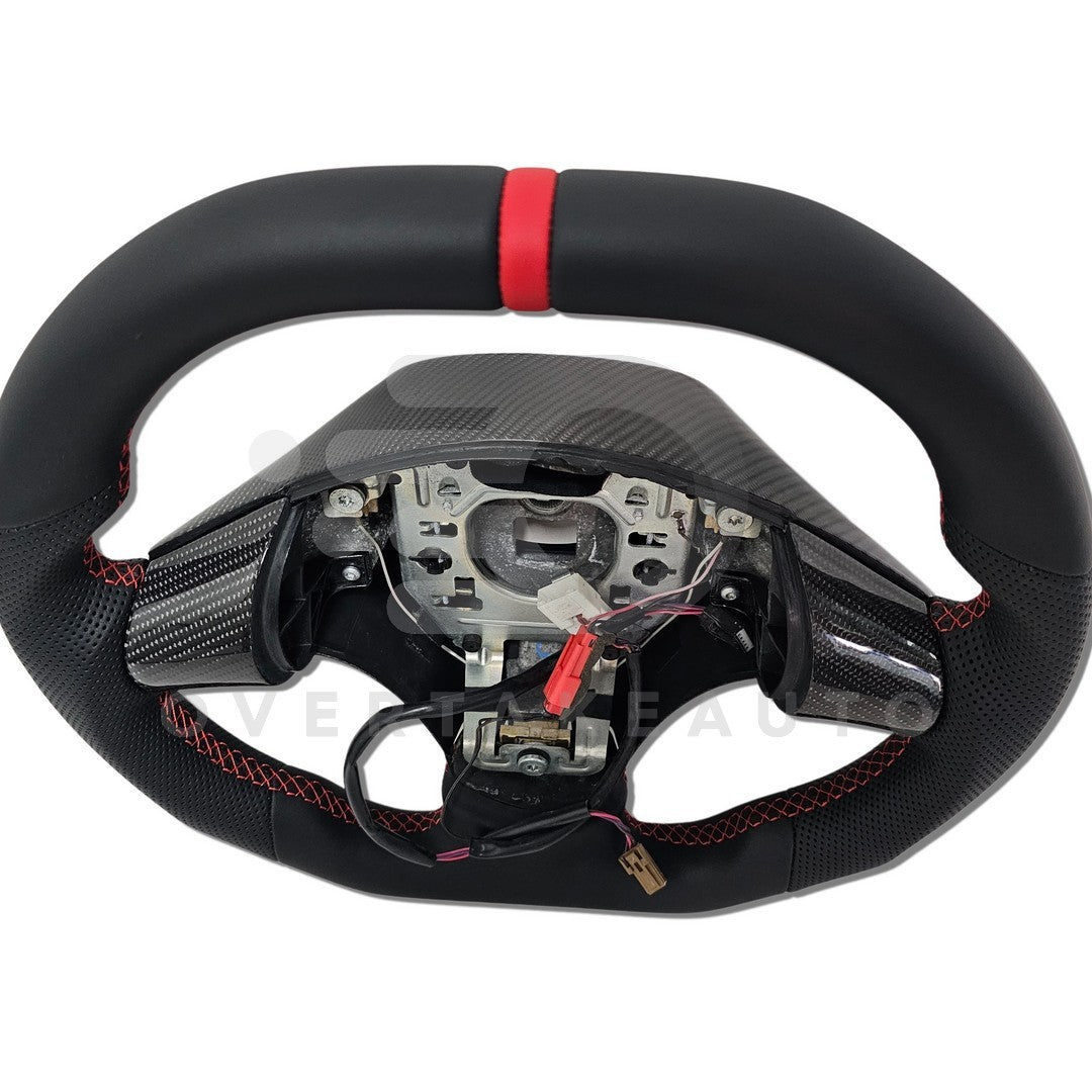 Carbon Fiber Steering Wheel C6 Corvette 2006-2011 Leather + Carbon Button Trim + Carbon Back Plate