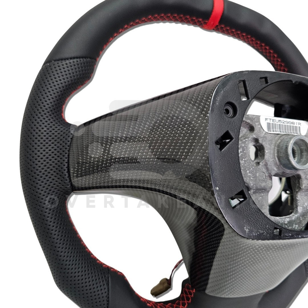 Carbon Fiber Steering Wheel C6 Corvette 2006-2011 Leather + Carbon Button Trim + Carbon Back Plate