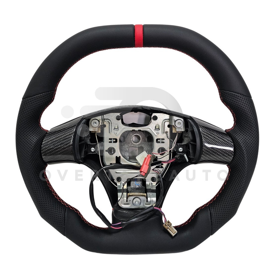 Carbon Fiber Steering Wheel C6 Corvette 2006-2011 Leather + Carbon Button Trim + Carbon Back Plate