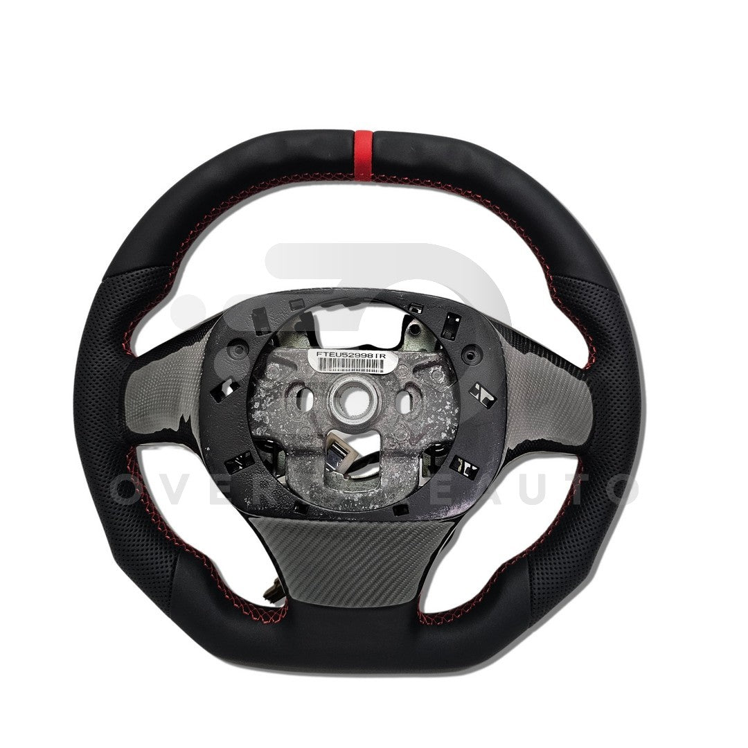 Carbon Fiber Steering Wheel C6 Corvette 2006-2011 Leather + Carbon Button Trim + Carbon Back Plate