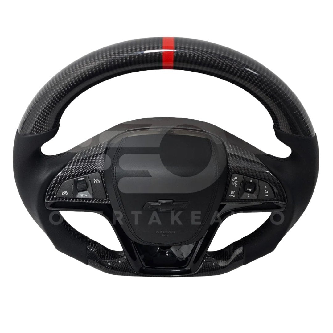 IN STOCK: 2013–2015 Chevy Malibu Custom Carbon Fiber Steering Wheel with Matching Custom Airbag Cover