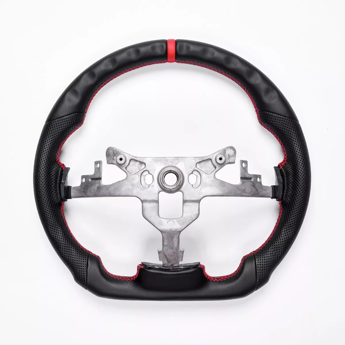 Smooth and Perforated Leather Steering Wheel With Carbon Fiber Button Trim For C6 Corvette 2006-2011