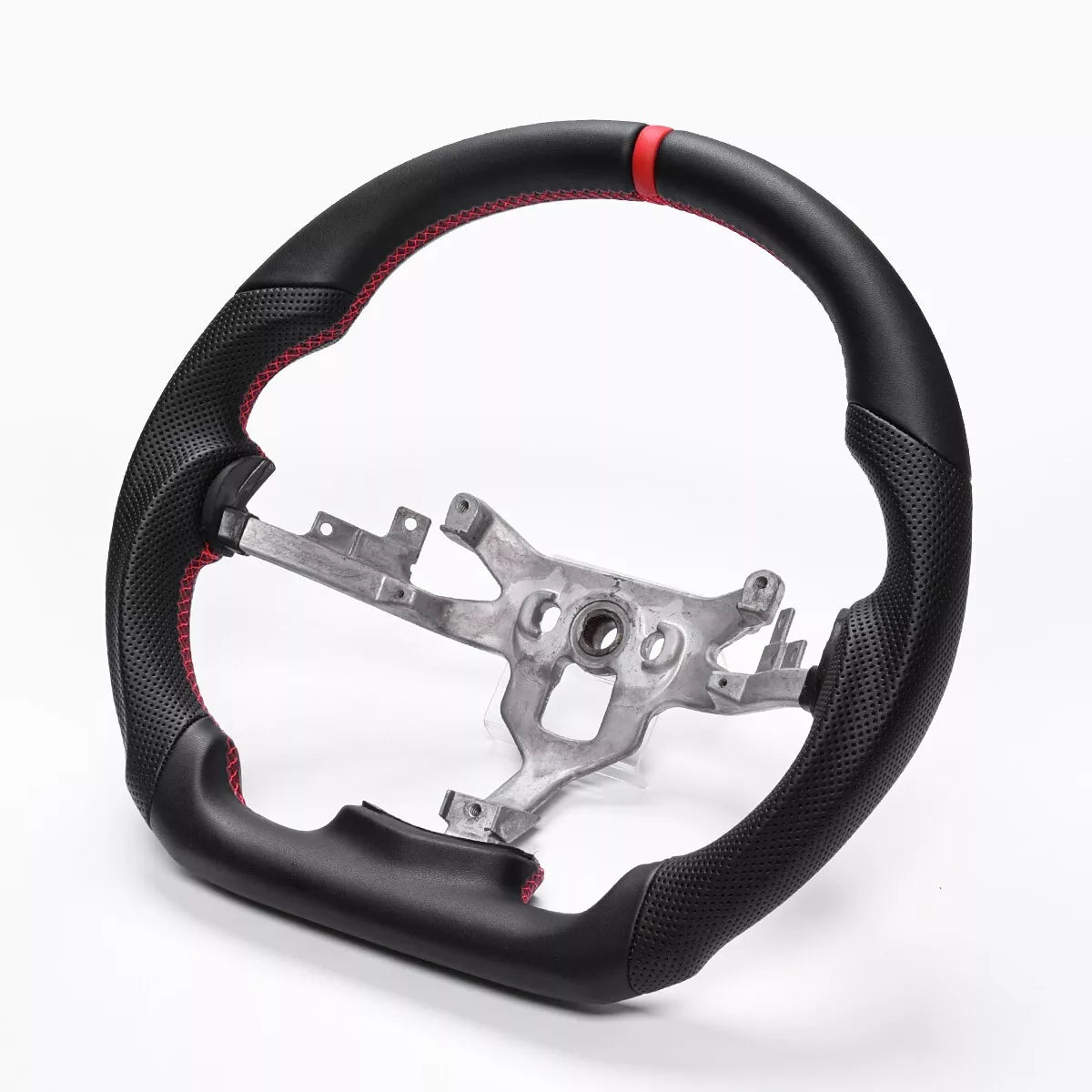 Smooth and Perforated Leather Steering Wheel With Carbon Fiber Button Trim For C6 Corvette 2006-2011