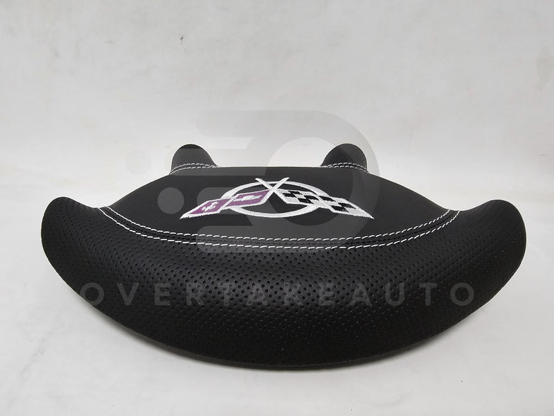 IN STOCK 1997-2004 C5 CORVETTE CUSTOM STEERING WHEEL AIRBAG COVER AND AIRBAG white and purple stitching