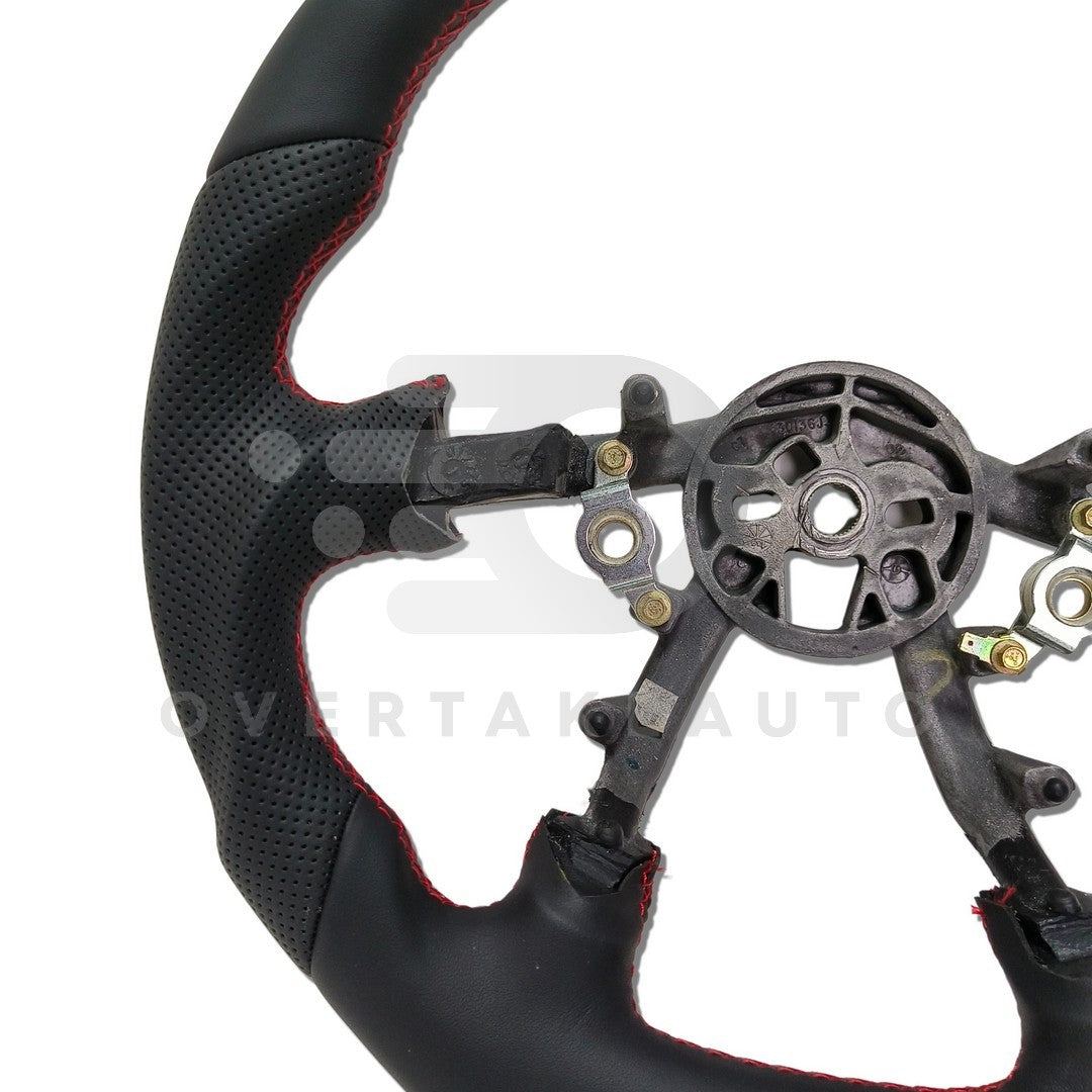 IN STOCK Leather STEERING WHEEL 1997-2004 C5 CORVETTE Round Top + Flat Bottom + Smooth Leather + Red Stitching