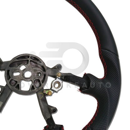 IN STOCK Leather STEERING WHEEL 1997-2004 C5 CORVETTE Round Top + Flat Bottom + Smooth Leather + Red Stitching