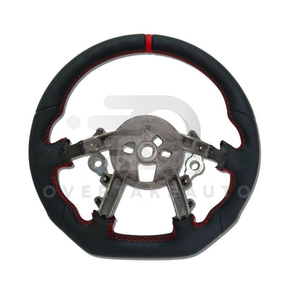 IN STOCK Leather STEERING WHEEL 1997-2004 C5 CORVETTE Round Top + Flat Bottom + Smooth Leather + Red Stitching