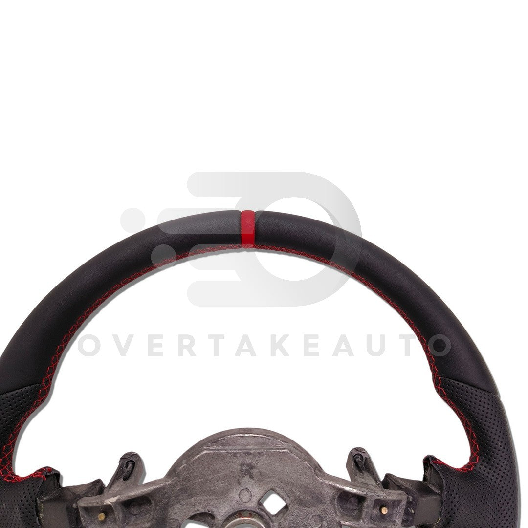 IN STOCK Leather STEERING WHEEL 1997-2004 C5 CORVETTE Round Top + Flat Bottom + Smooth Leather + Red Stitching