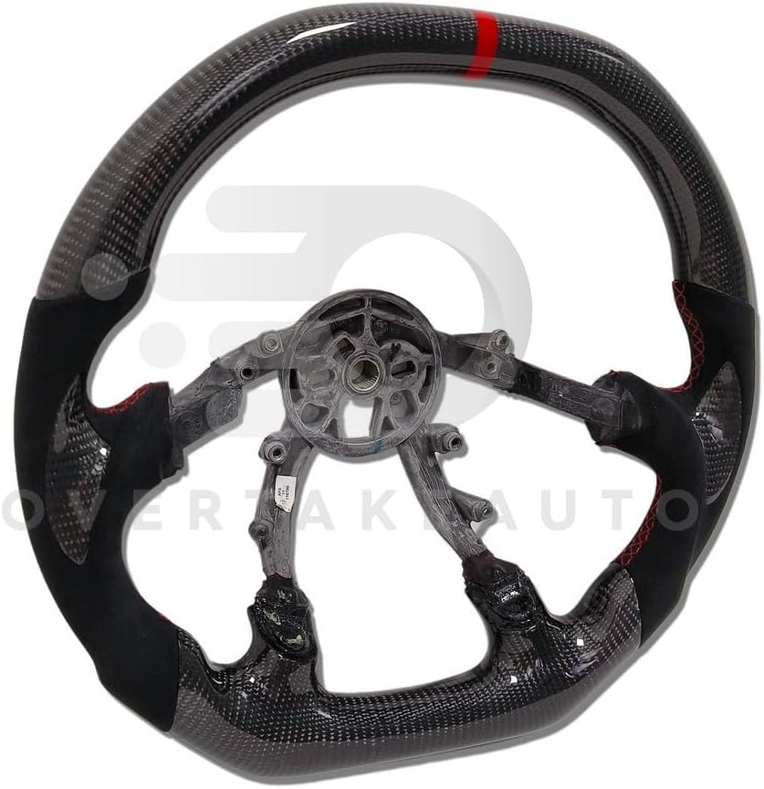 Carbon Fiber Steering Wheel 1997-2004 C5 Corvette Flat Top + Alcantara + Carbon Thumb Grips