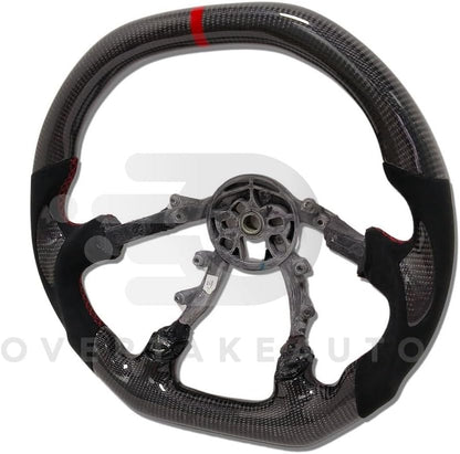 Carbon Fiber Steering Wheel 1997-2004 C5 Corvette Flat Top + Alcantara + Carbon Thumb Grips