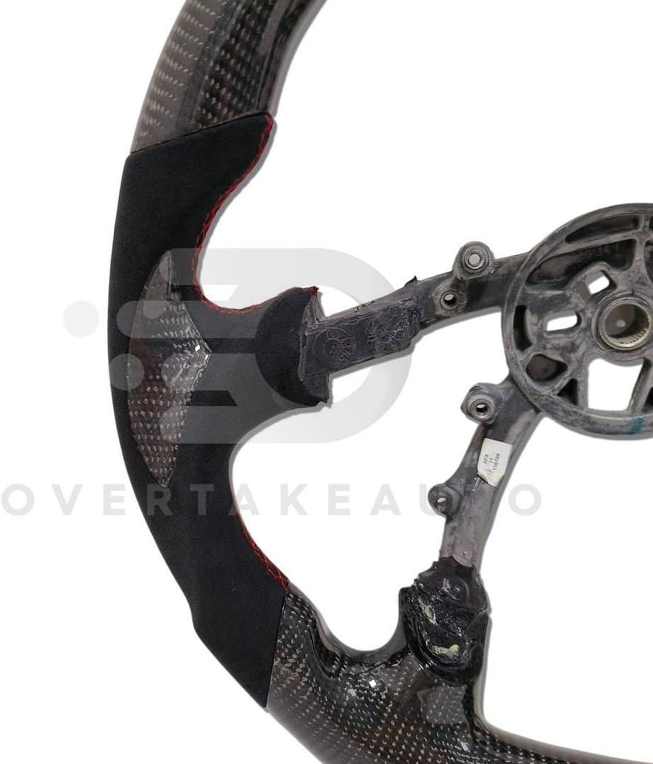 Carbon Fiber Steering Wheel 1997-2004 C5 Corvette Flat Top + Alcantara + Carbon Thumb Grips