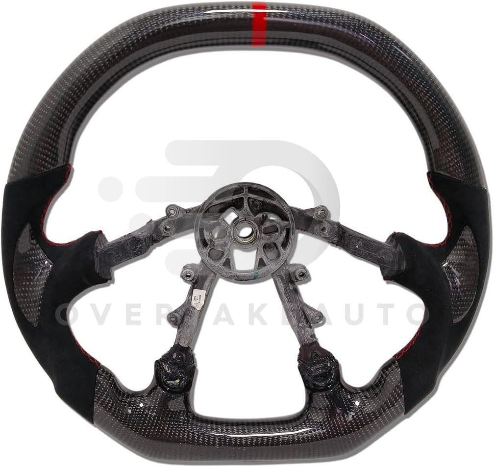 IN STOCK CARBON FIBER STEERING WHEEL 1997-2004 C5 CORVETTE Flat Top + Alcantara + Carbon Thumb Grips