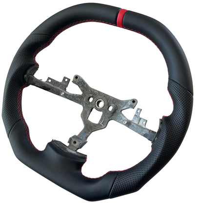 Perforated and Smooth Leather Steering Wheel With  For C6 Corvette 2006-2011 With Flat Top and Flat Bottom