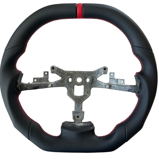 Perforated and Smooth Leather Steering Wheel With  For C6 Corvette 2006-2011 With Flat Top and Flat Bottom