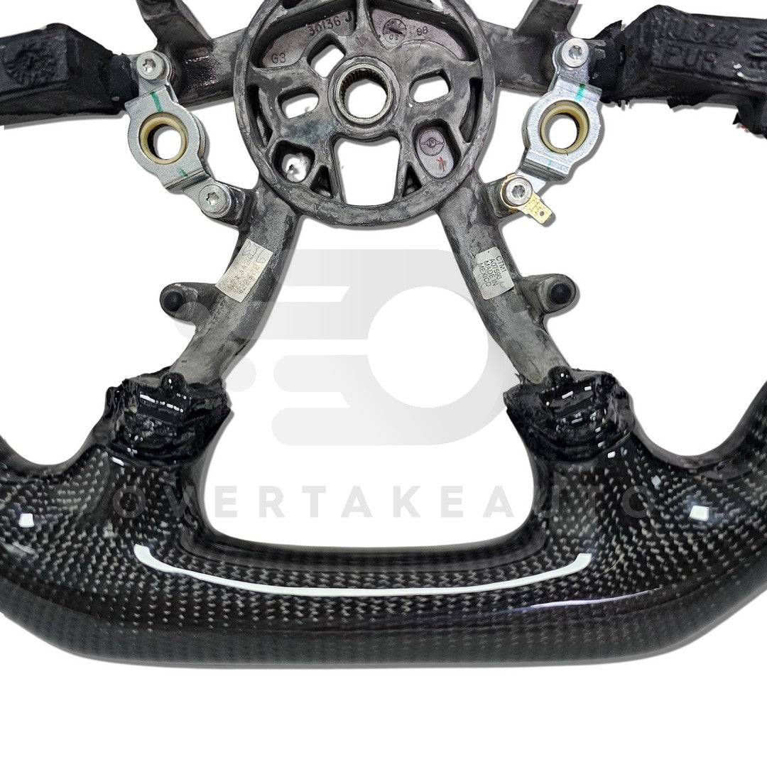 IN STOCK CARBON FIBER STEERING WHEEL, FLAT TOP, ALCANTARA 1997-2004 C5 CORVETTE