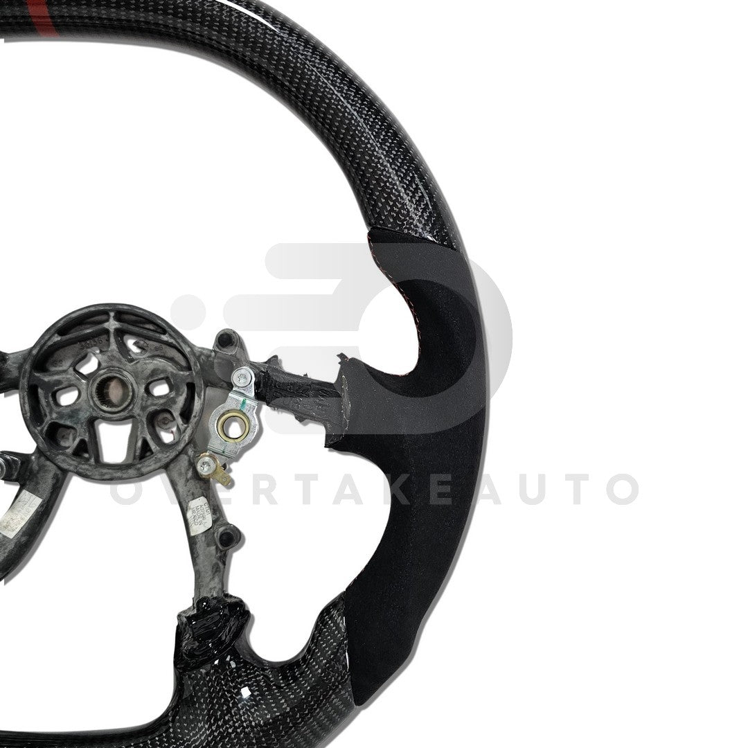 IN STOCK CARBON FIBER STEERING WHEEL, FLAT TOP, ALCANTARA 1997-2004 C5 CORVETTE