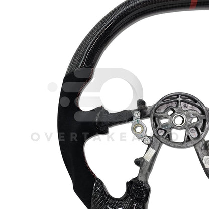 IN STOCK CARBON FIBER STEERING WHEEL, FLAT TOP, ALCANTARA 1997-2004 C5 CORVETTE