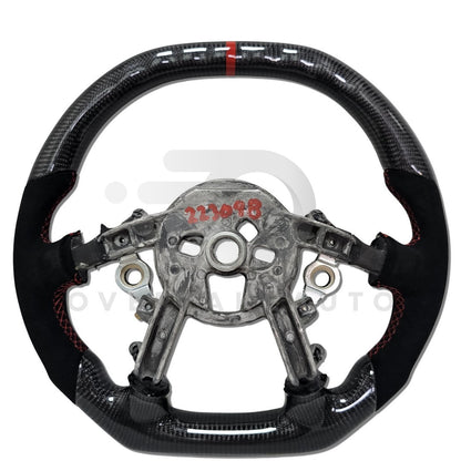 IN STOCK CARBON FIBER STEERING WHEEL, FLAT TOP, ALCANTARA 1997-2004 C5 CORVETTE