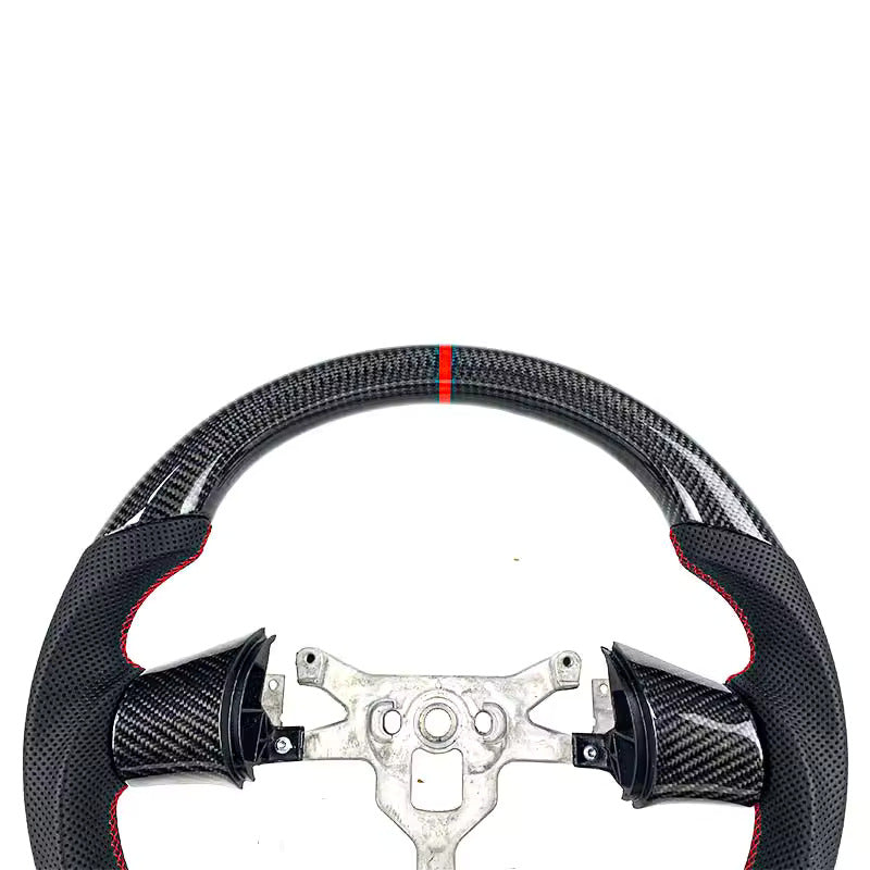 Genuine Carbon Fiber Steering Wheel With Button Trim For C6 Corvette 2006-2011