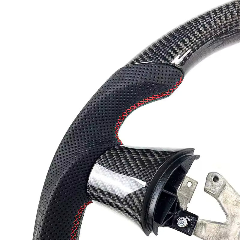 Genuine Carbon Fiber Steering Wheel With Button Trim For C6 Corvette 2006-2011