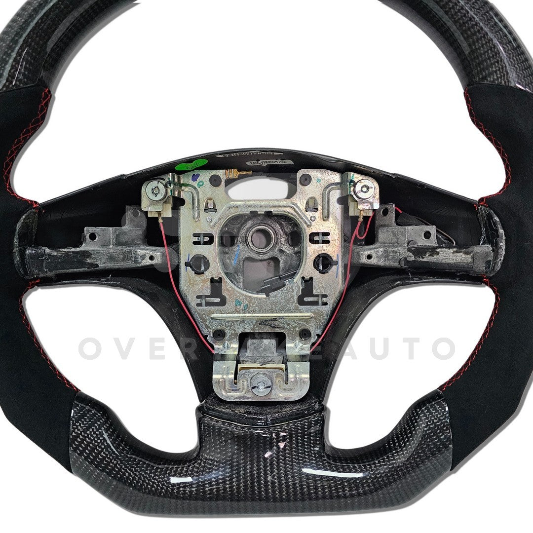 IN STOCK Carbon Fiber Steering Wheel with Alcantara + Red Stripe + Red Stitching for C6 Corvette 2005-2013