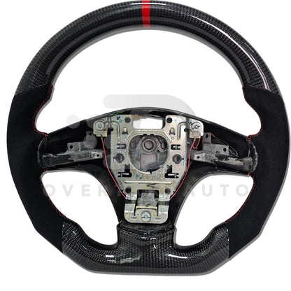 IN STOCK Carbon Fiber Steering Wheel with Alcantara + Red Stripe + Red Stitching for C6 Corvette 2005-2013