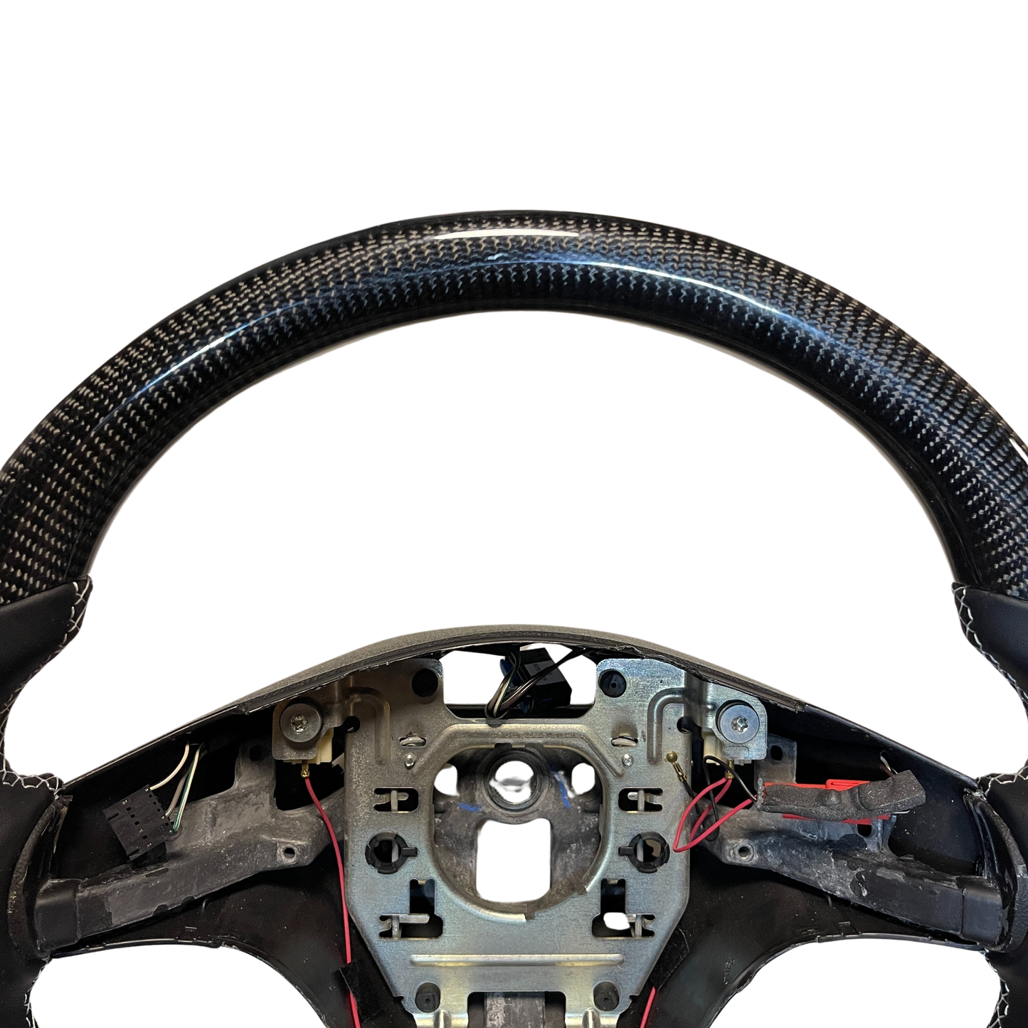 IN STOCK Carbon Fiber Steering Wheel with smooth leather and silver stitching for C6 Corvette 2005-2013