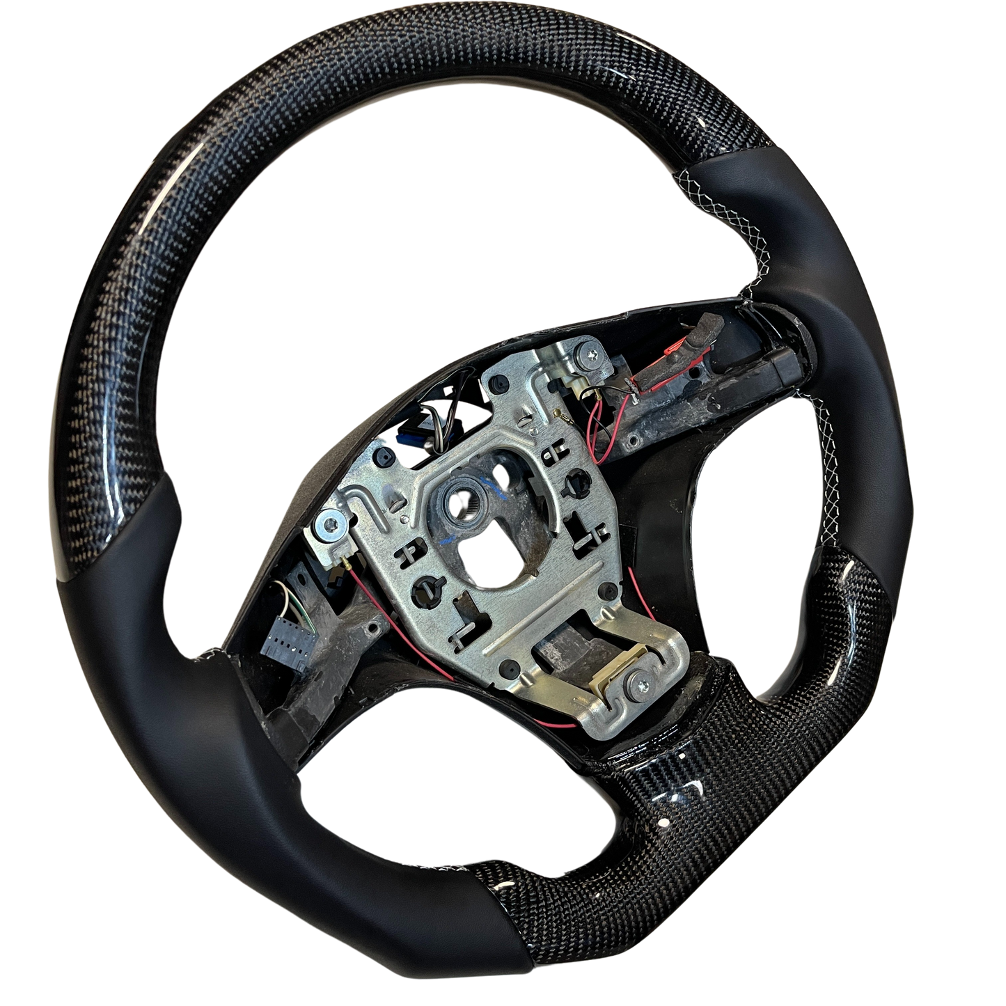 IN STOCK Carbon Fiber Steering Wheel with smooth leather and silver stitching for C6 Corvette 2005-2013