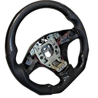 IN STOCK Carbon Fiber Steering Wheel with smooth leather and silver stitching for C6 Corvette 2005-2013