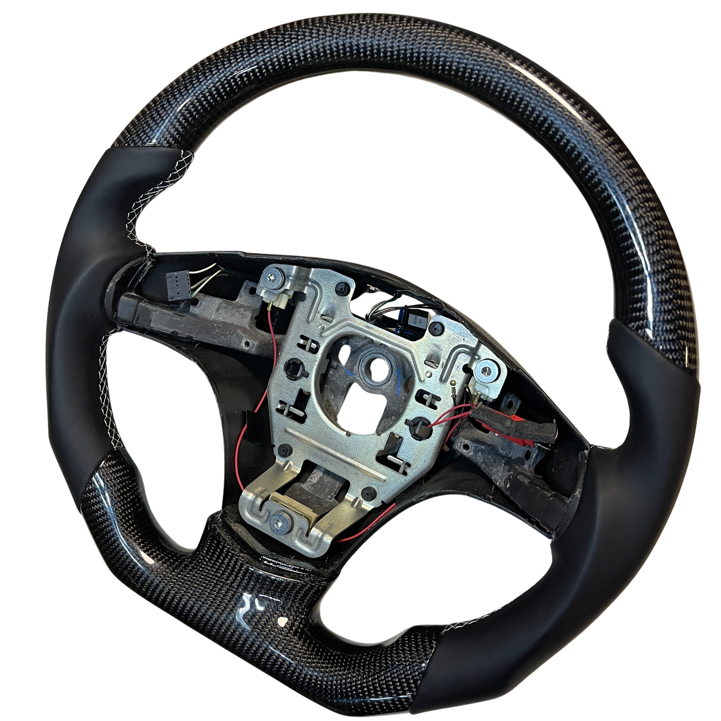 IN STOCK Carbon Fiber Steering Wheel with smooth leather and silver stitching for C6 Corvette 2005-2013