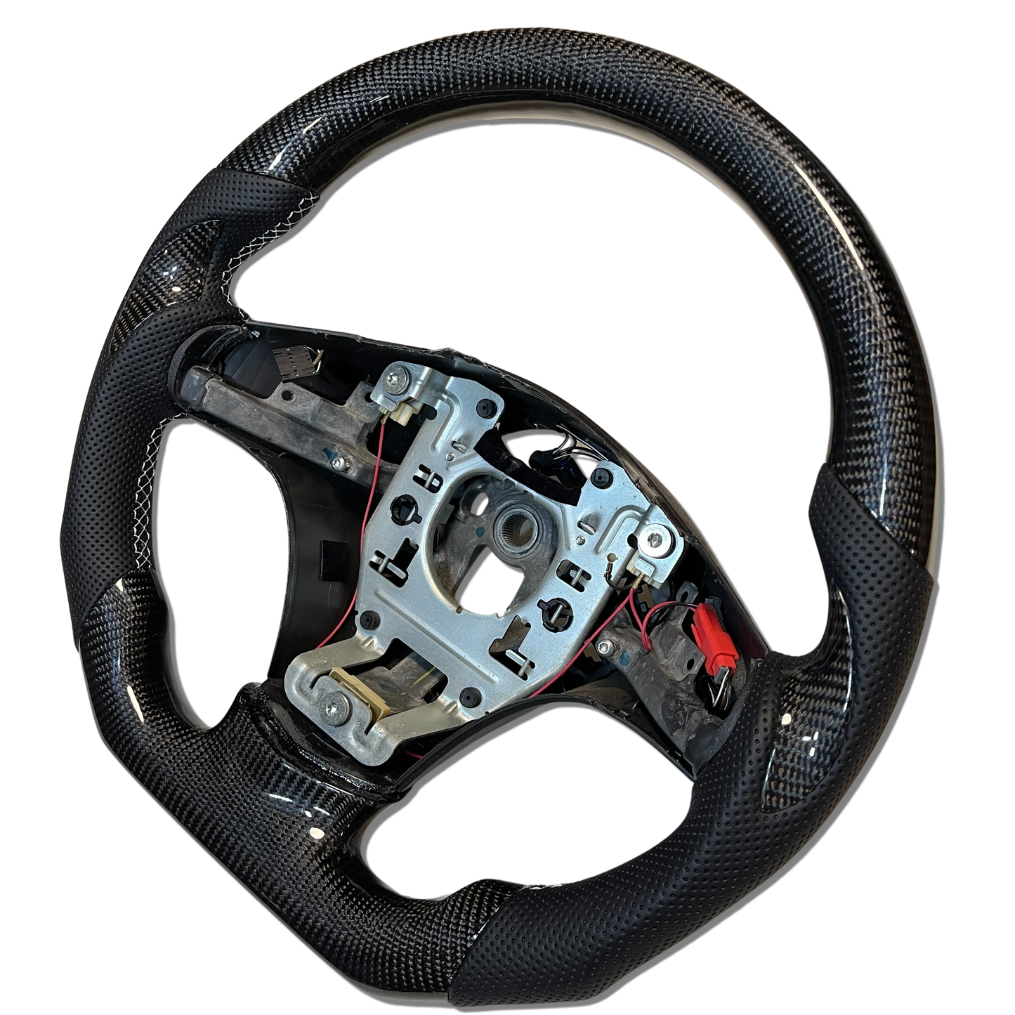 IN STOCK Carbon Fiber Steering Wheel with Carbon Thumb Grips + Silver Stitching for C6 Corvette 2005-2013