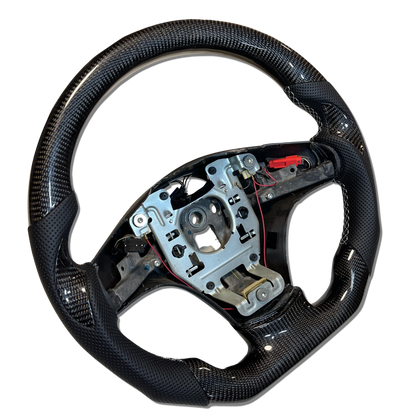 IN STOCK Carbon Fiber Steering Wheel with Carbon Thumb Grips + Silver Stitching for C6 Corvette 2005-2013