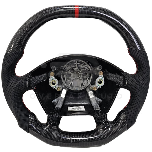 IN STOCK CARBON FIBER STEERING WHEEL, Flat top, perforated leather, 1997-2004 C5 CORVETTE
