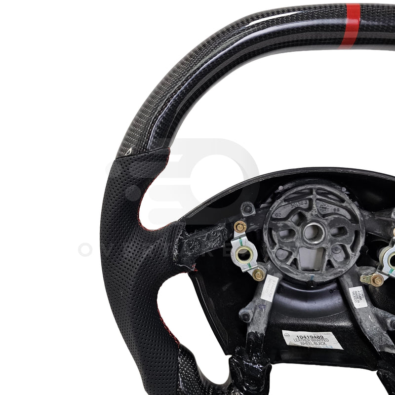 IN STOCK CARBON FIBER STEERING WHEEL, Flat top, perforated leather, 1997-2004 C5 CORVETTE
