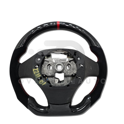 IN STOCK Carbon Fiber Steering Wheel with Alcantara + Red Stripe + Red Stitching for C6 Corvette 2005-2013