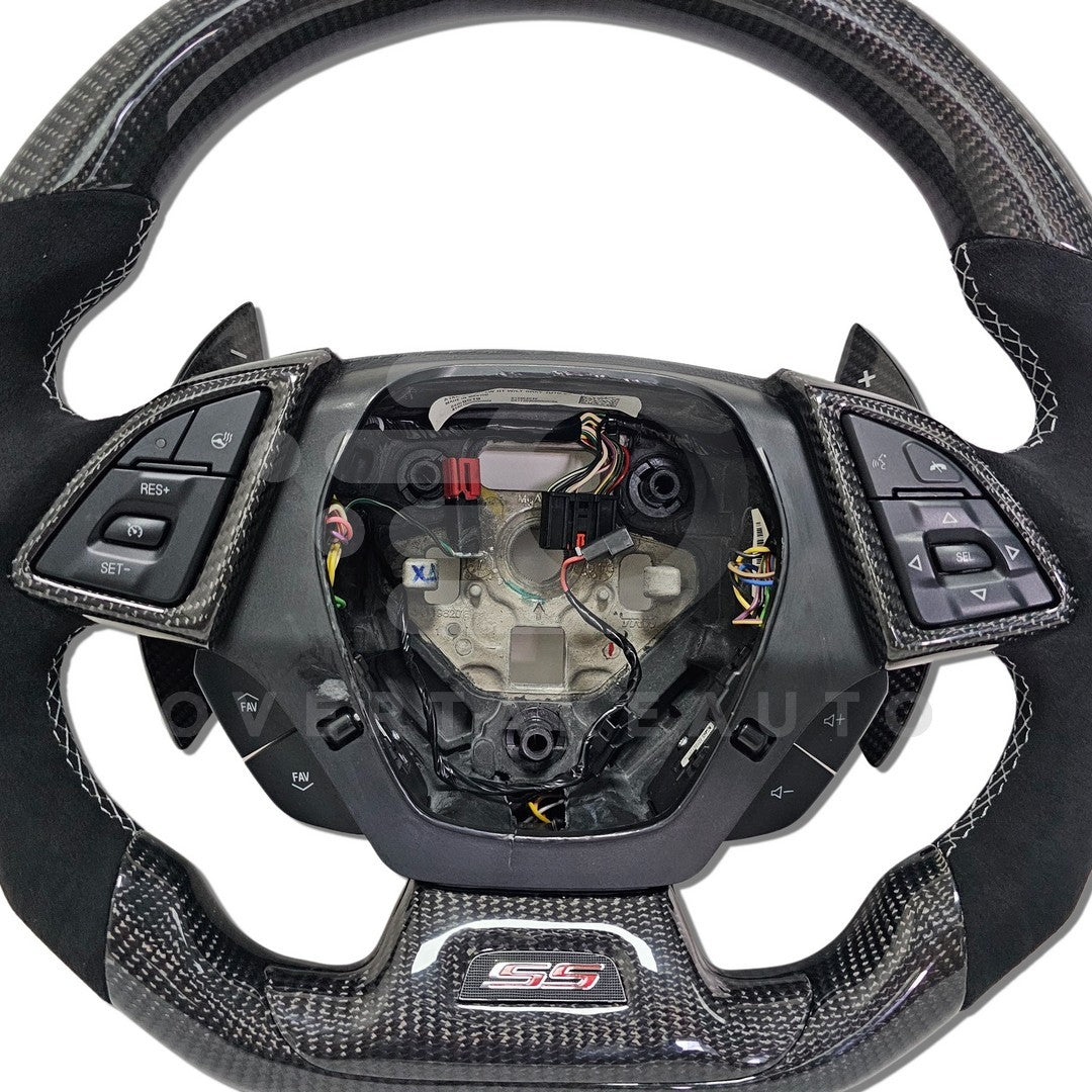 Custom 2016-2024 6th Generation Chevy Camaro Carbon Fiber LED Steering Wheel