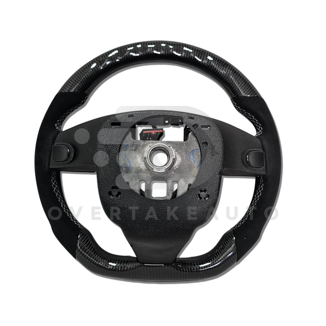 In Stock carbon fiber steering wheel alcantara silver stitching 2008-2014 Cadillac CTS & CTS-V