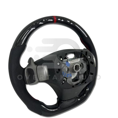 IN STOCK Carbon Fiber Steering Wheel with Carbon thumb grips + Red Stripe + Red Stitching for C6 Corvette 2005-2013