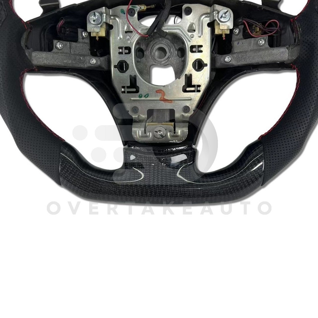 IN STOCK Carbon Fiber Steering Wheel with Carbon thumb grips + Red Stripe + Red Stitching for C6 Corvette 2005-2013