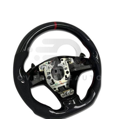 IN STOCK Carbon Fiber Steering Wheel with Carbon thumb grips + Red Stripe + Red Stitching for C6 Corvette 2005-2013