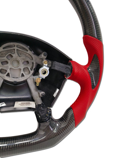 IN STOCK CARBON FIBER STEERING WHEEL 1997-2004 C5 CORVETTE CARBON THUMB GRIPS RED SIDE GRIPS RED STRIPE